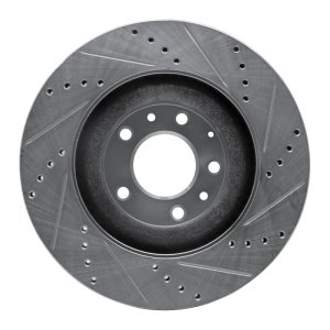 Mazda CX-9 Brake Rotor (1) - Front Left - R1 Concepts - Drilled & Slotted - Silver - `07-`15